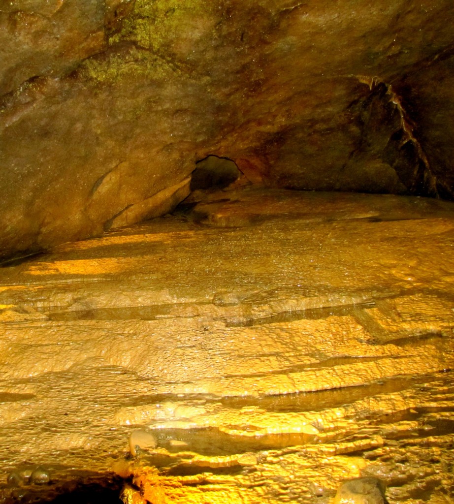 This is a large expanse of flowstone. It stands about two and a half metres high, and spreads out about six or eight metres.