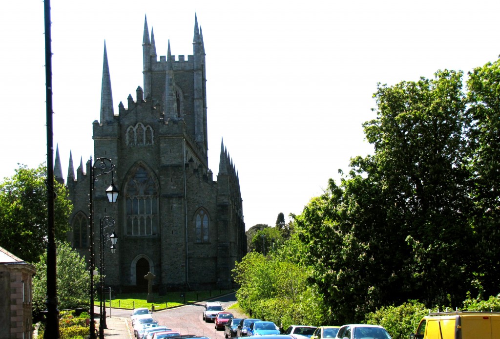 Down Cathedral sits on a hill overlooking the entire town. You can see it from pretty much anywhere, but the view of it as you come up the street here is pretty overwhelming.