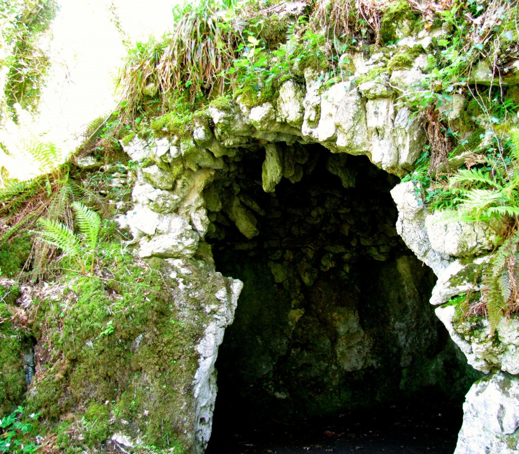 This was also on the grounds. They call it the Cottage, and seems to be a natural cleft in the rock that was then roofed over and finished with stone to make the arched doorway.