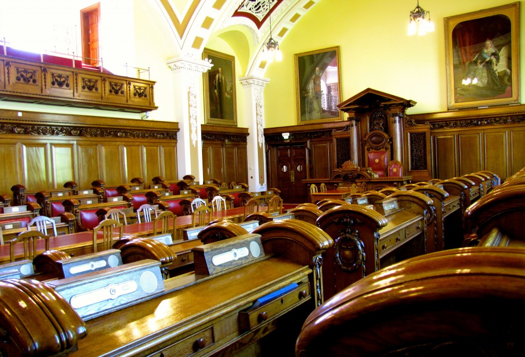 The Council Chamber. There are fifty-one city councillors, and they elect the Lord Mayor of the city from among their number for a one-year term. Lord Mayors may serve multiple terms, but never consecutively.