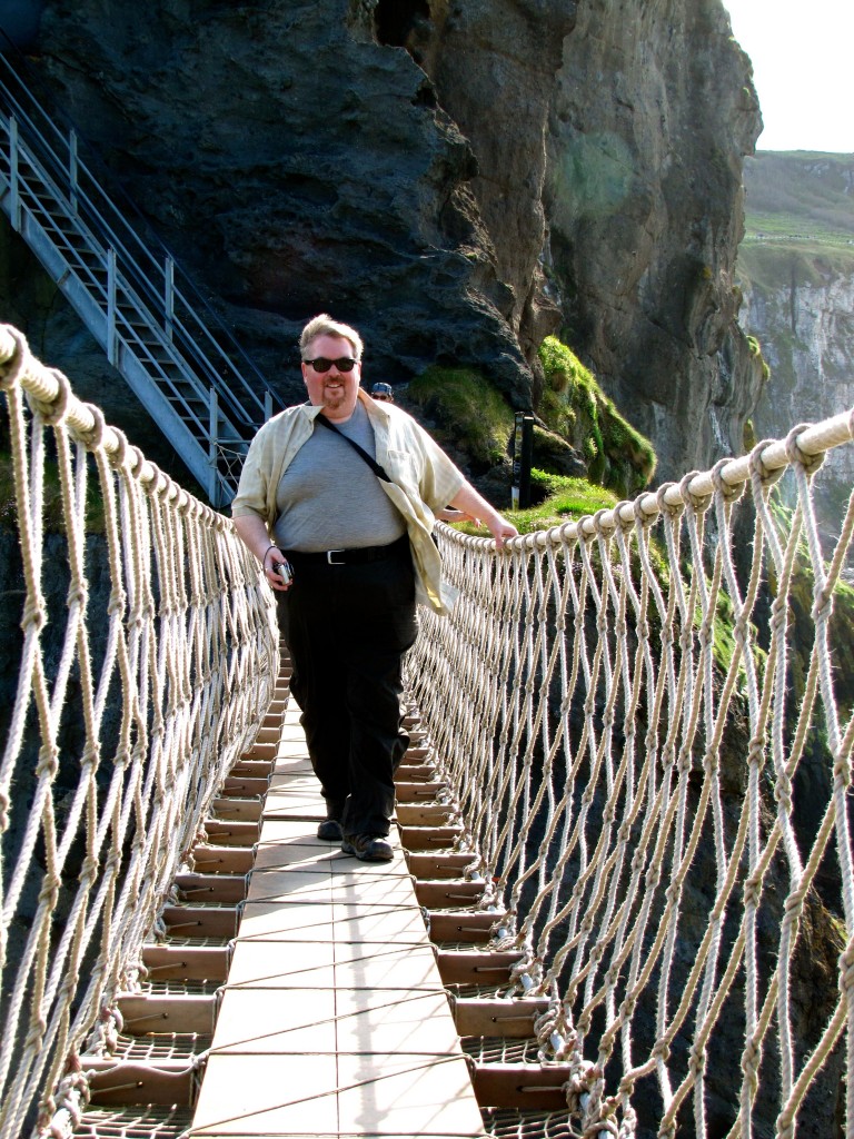 Here I am, halfway across the bridge. Maria and David, who are from Mexico and are here on their honeymoon, helped out with this picture.