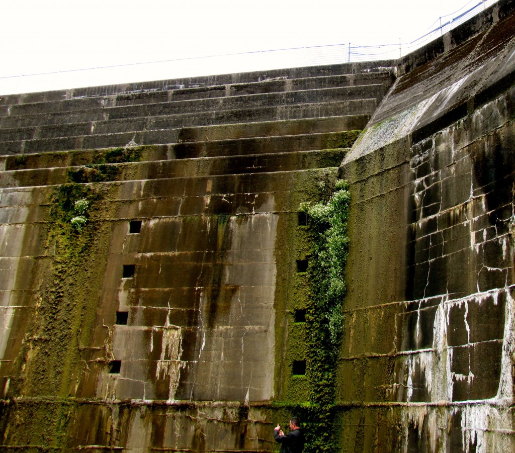 Here's looking up the side of the dock from the bottom. The man taking the picture should help give some sense of scale.