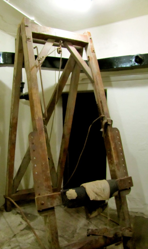 The rack they used to bind prisoners upright while lashing them either with birch switches (if under 18) or the cat of nine tails (if over 18).