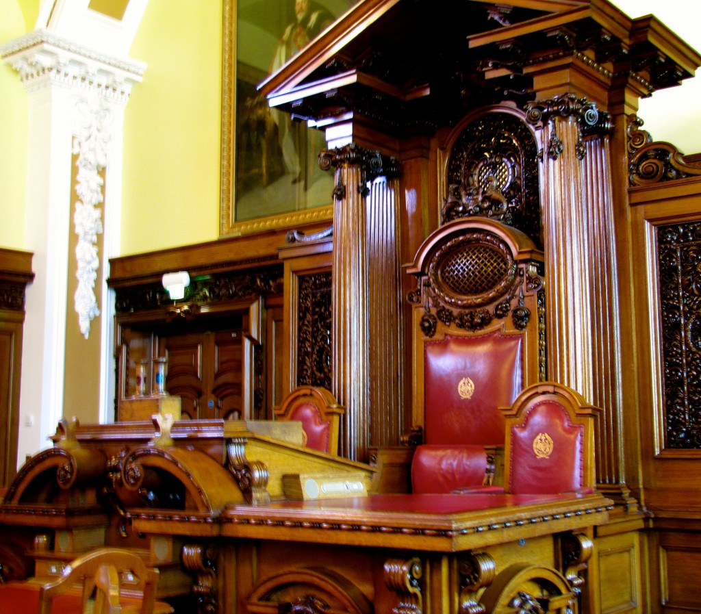 The Lord Mayor's Chair. Also, the chairs of the Deputy Lord Mayor and the Chief Administrator. 