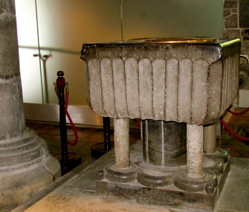 Baptismal font from the 13th century.