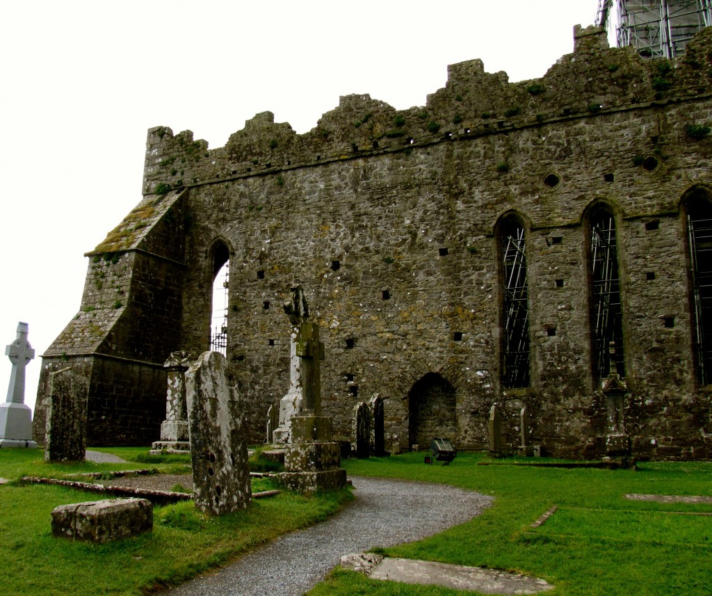 Like a lot of old churches, abbeys, etc., the site was in use as a graveyard long after the buildings fell into ruin.