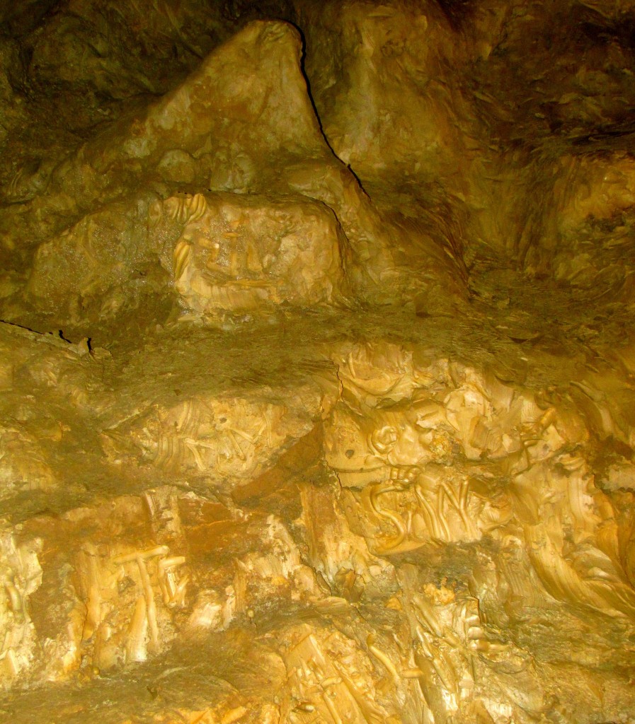 The main chamber of the cave is mainly clay - they've dug down over seven metres, and not hit rock. The clay is apparently very good for pottery, with no stone or sand in it.
