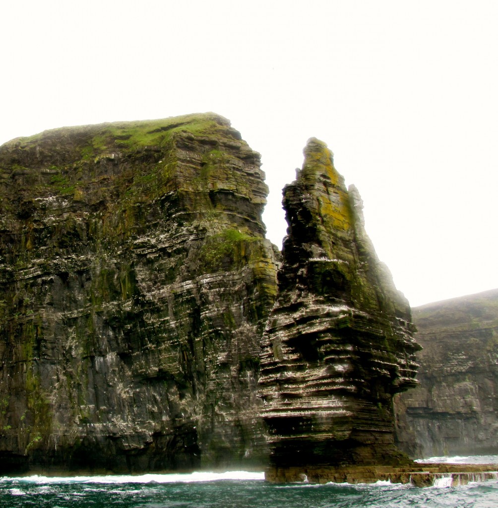 The cliffs really loom as you get close to them. Also, tons of birds. Mainly seagulls and what someone told me were puffins, but they didn't look like puffins to me. Then again, what do I know about birds?