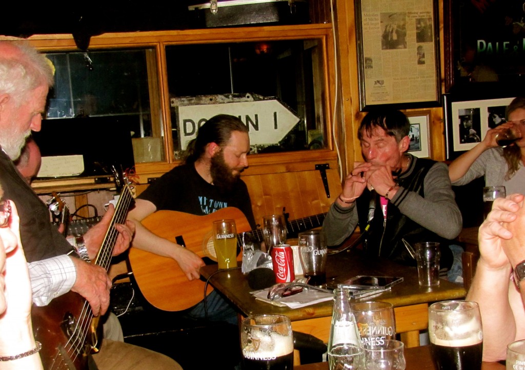 A customer had a harmonica with him, and sat in for a tune. I believe the tune he played was Apples in Winter, but don't hold me to that.