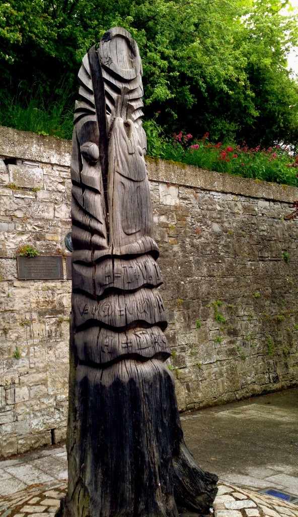 A bog-oak statue called Hunger for Knowledge. It features the salmon of knowledge, and is carved with various mathematical and scientific formulae. Obviously a modern work, but very cool.