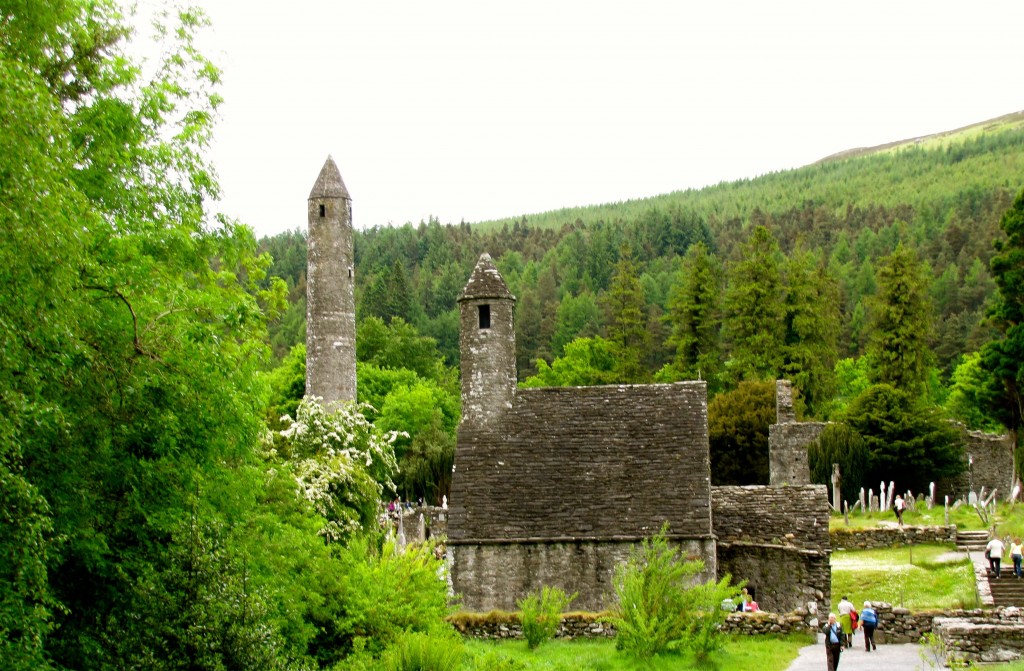 This is the view of the Glendalough site from across the little river, as I start up the trail towards the two loughs.