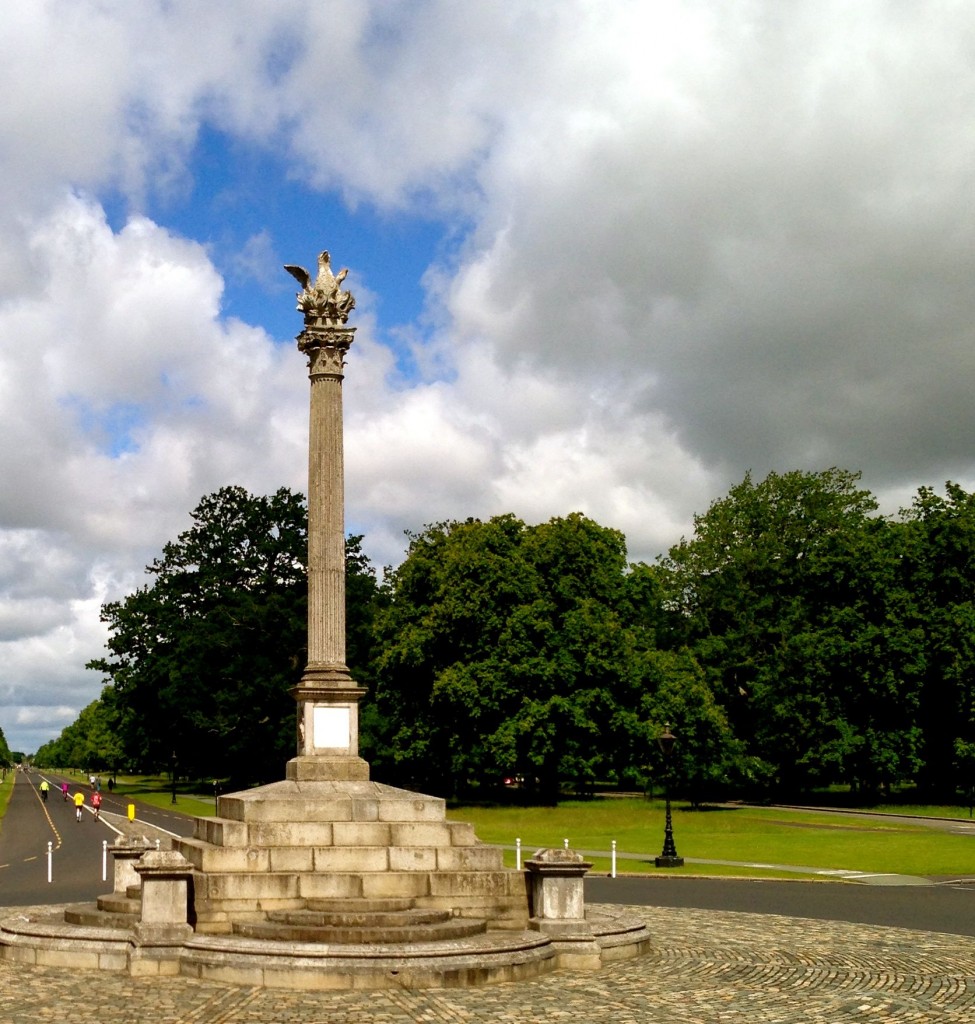 The ride went through Phoenix Park. This is the phoenix monument in the middle of the park. The name of the park, though, comes from the Irish words for Clear Water - they just sound like Phoenix.