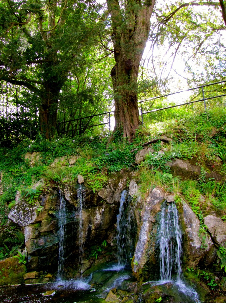 The Rock Close in summer has a lot of little waterfalls coming out of cracks in the rocks.