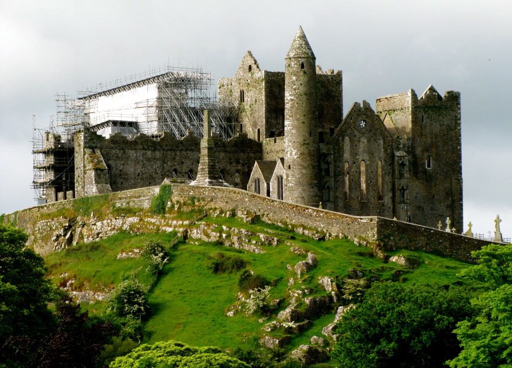 Our first view of the Rock of Cashel from the road. I had an almost overwhelming urge to say, "It's only a model."