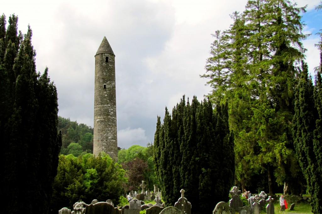 This cemetery, like many in Ireland, contains a lot of yew trees. These were planted here because they are toxic to wildlife, and it kept the shallow graves from being dug up by scavengers. There are few other yew trees in the country - they were depleted by the Anglo-Normans who wanted them for longbows.