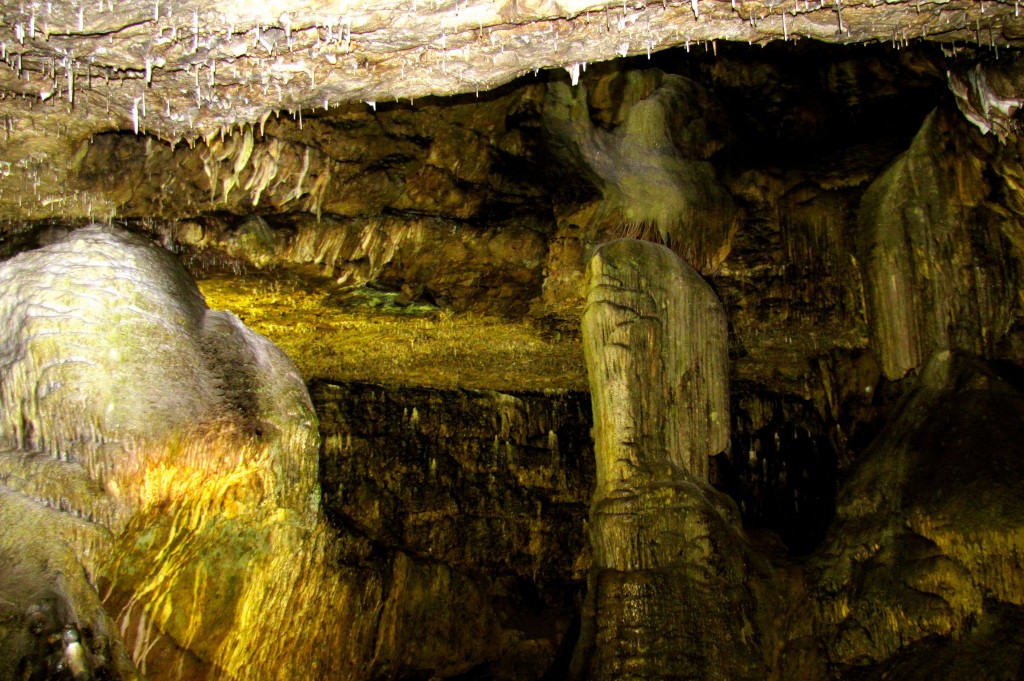 This is the Town Hall, the largest easily accessible chamber in the cave. Also, the highest. It's big, with big formations.