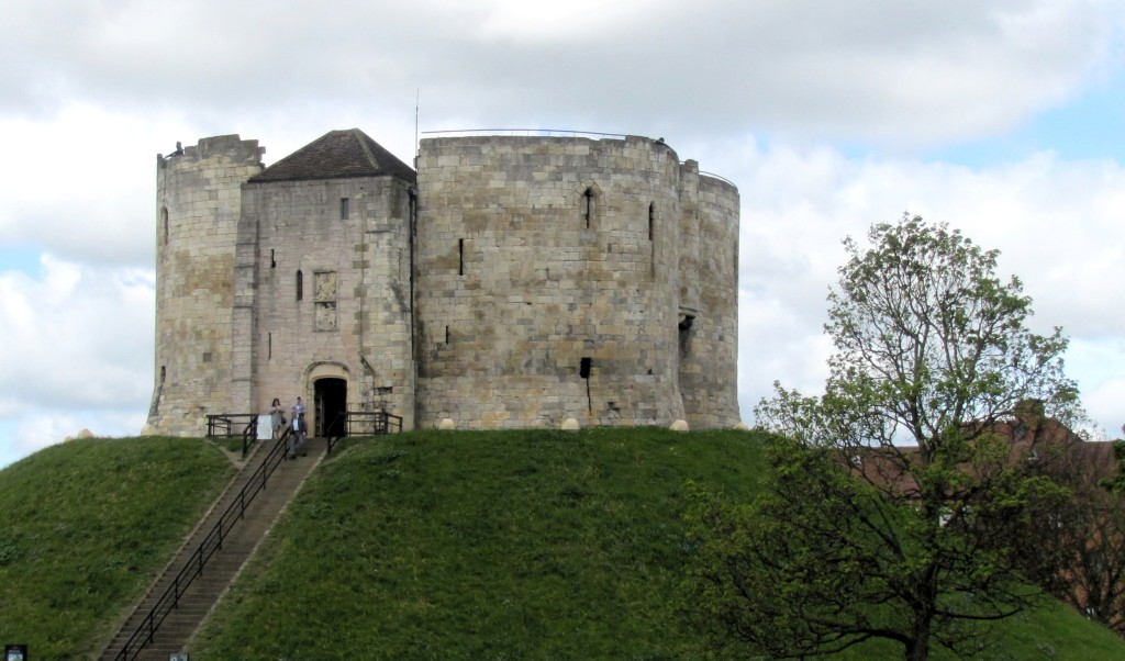 Clifford's Tower was the keep of the old York Castle that used to stand here. It's just a hollow shell, now; neglect, and a 17th century mishap where the powder stores were ignited during gun salute blew the top off the tower.