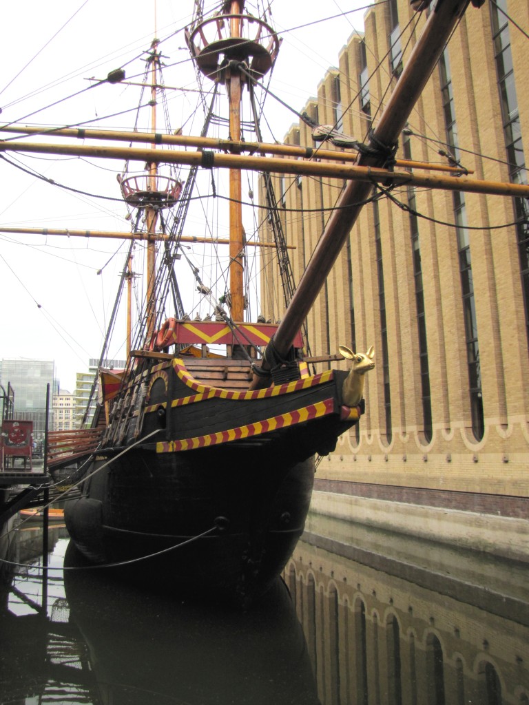 Ship outta nowhere! Walking around the corner, there was a reconstruction of Raleigh's ship, the Golden Hinde.