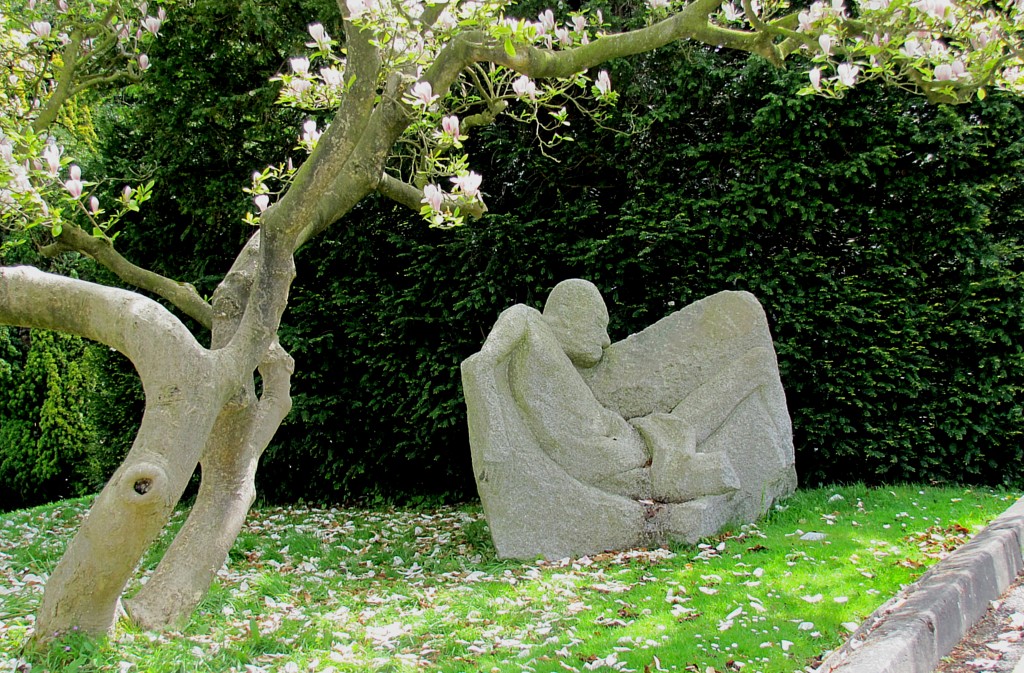 Interesting to me is the fact that the museum is doing a great deal to make sure that Bletchley Park is placed in the context of the entire war. Here, in front of the mansion, is a sculpture of a landmine victim.