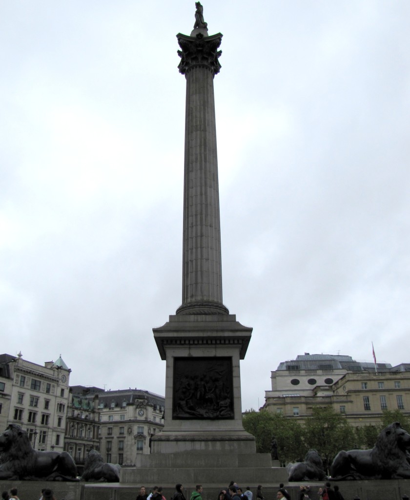 Trafalgar Square features Nelson's Column. It's really very tall.