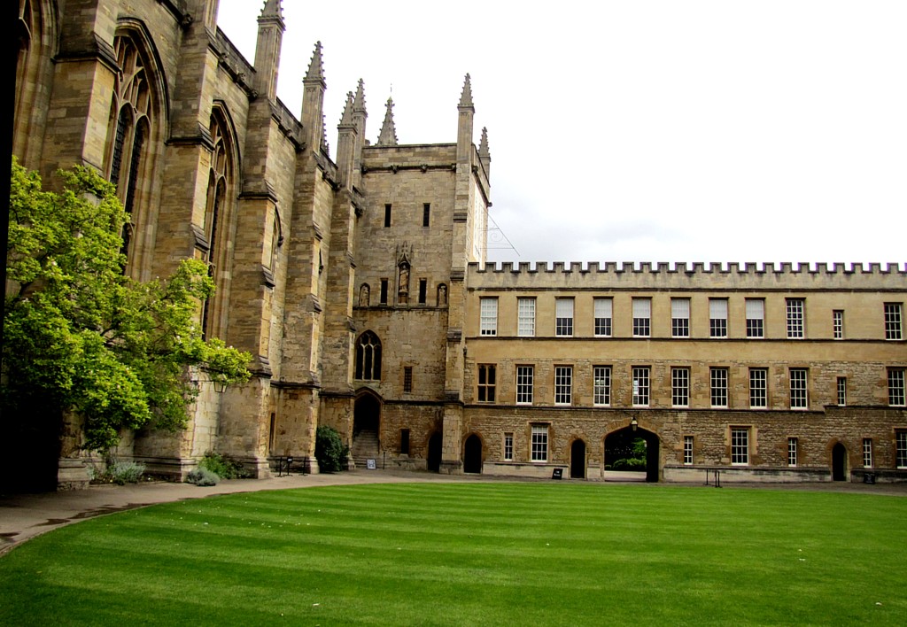 ...and this is the inside. The college quad is large, open, and beautiful. Past the quad, though the archway at the back...