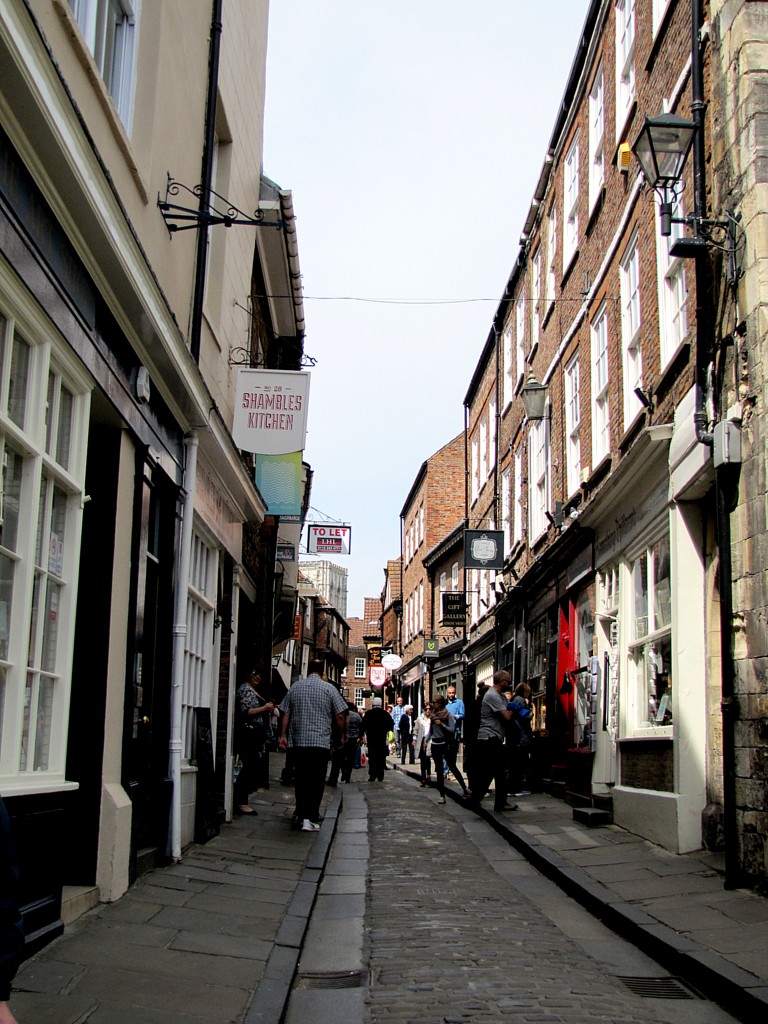 Just in behind Whip-Ma-Whoip-Ma Gate is the Shambles. This is a medieval street, and used to be the street of butchers in York. The word comes from Fleshammels, an Anglo Saxon word meaning "flesh shelves," referring to the display shelves in front of the shops. It's very narrow.