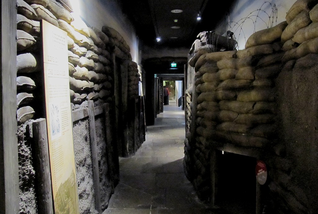 One section was a mock-up of a trench, with little offices and rooms opening off it, providing more displays and accounts.