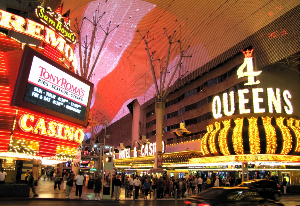 A large section has been roofed over with lights that keep running a display.